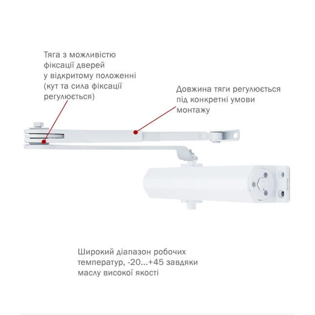 Доводчик дверний Ryobi DS-3550 Білий Доводчик дверний Ryobi DS-3550 Білий