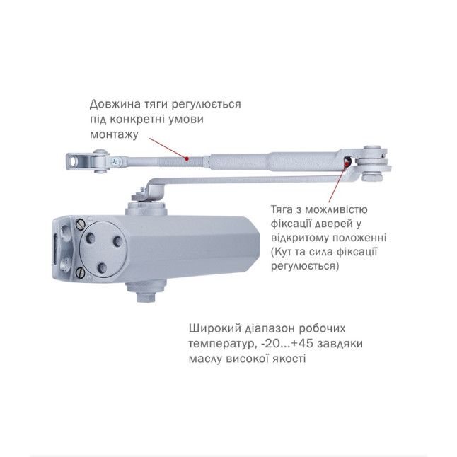 Доводчик дверний Ryobi DS-2550 Сріблястий