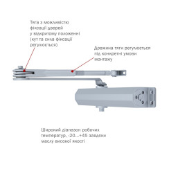 Доводчик дверной Ryobi DS-3550 Серебристый Доводчик дверной Ryobi DS-3550 Серебристый