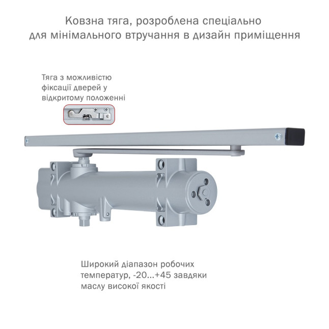 Доводчик дверний Ryobi DS-4550T Сріблястий