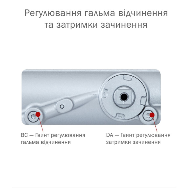Доводчик дверний Ryobi DS-4550T Сріблястий