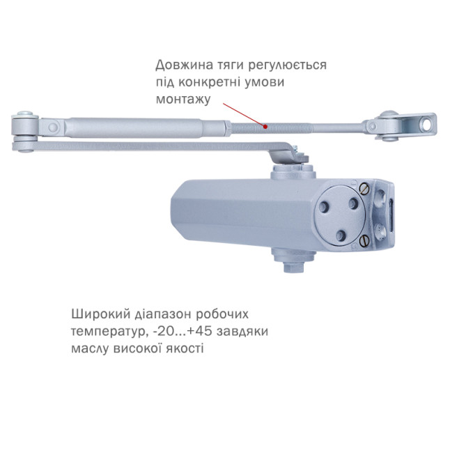 Доводчик дверной Ryobi D-2005V STD Серебристый