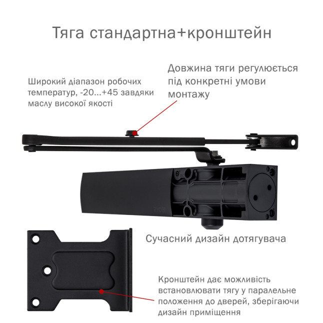 Доводчик дверний Ryobi D-1200P (U) BC Чорний