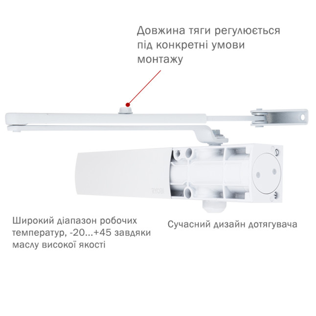 Доводчик дверний Ryobi D-1200 Білий