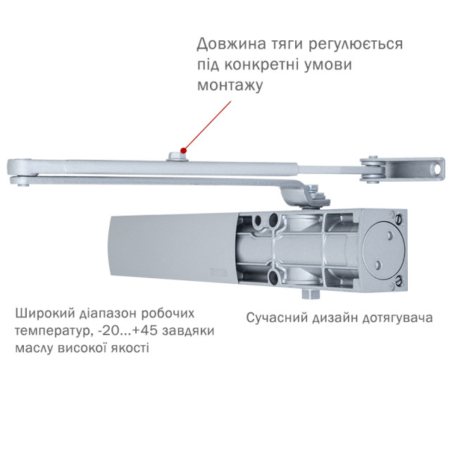 Доводчик дверний Ryobi D-1200 Сріблястий