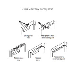 Доводчик дверний Ryobi DS-1554P PRL HO ARM SILVER сріблястий Доводчик дверний Ryobi DS-1554P PRL HO ARM SILVER сріблястий