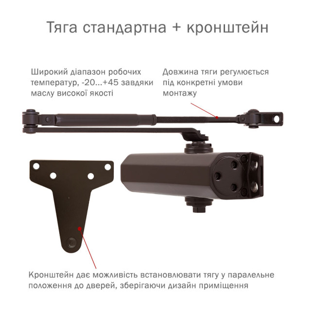 Доводчик дверний Ryobi D-2005V UNIV Темно-бронзовий