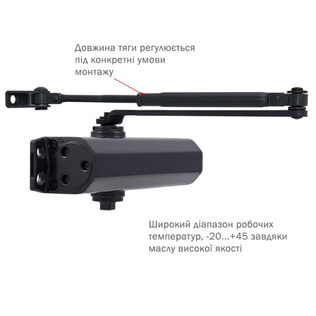 Доводчик дверной Ryobi D-1554 STD Cерый антрацит Доводчик дверной Ryobi D-1554 STD Cерый антрацит