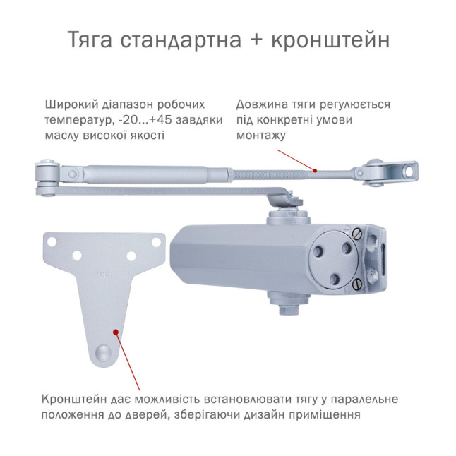 Доводчик дверной Ryobi D-1554 UNIV Серебристый
