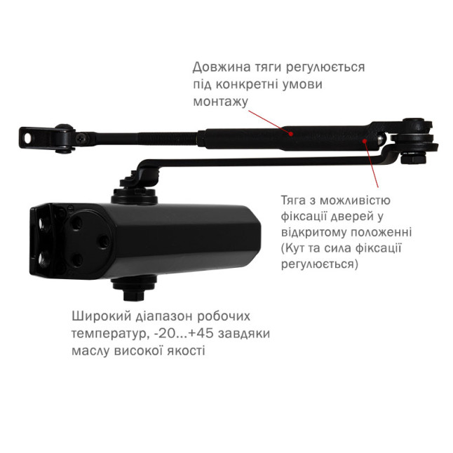 Доводчик дверний Ryobi DS-1554 Чорний Доводчик дверний Ryobi DS-1554 Чорний