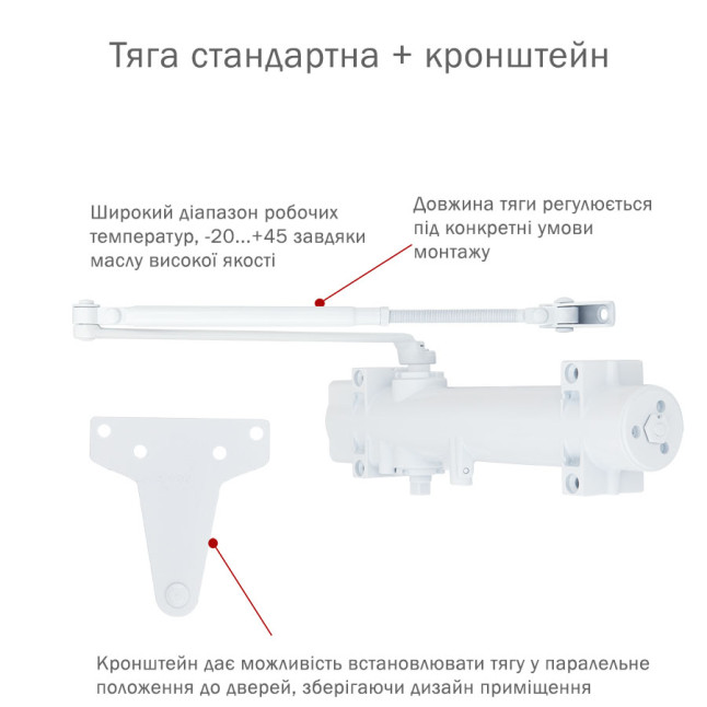 Доводчик дверной Ryobi D-4550 Белый