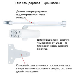 Доводчик дверний Ryobi 8802 UNIV (М 1002) білий Доводчик дверний Ryobi 8802 UNIV (М 1002) білий
