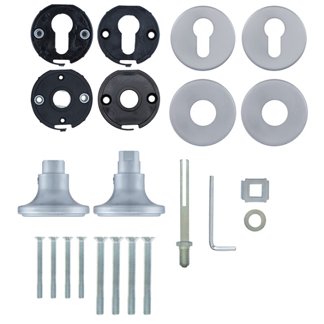 Ручка дверная Rostex Exclusive SNH55 PZ fix-mov Knob хром-сатин Ручка дверная Rostex Exclusive SNH55 PZ fix-mov Knob хром-сатин