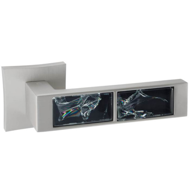 Ручка дверна Oro&Oro 203-13E PN / Black glass Перламутрове нікель