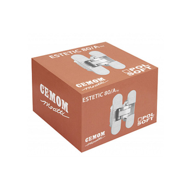 Петля дверная скрытая Cemom Estetic 80/A матовый хром Петля дверная скрытая Cemom Estetic 80/A матовый хром