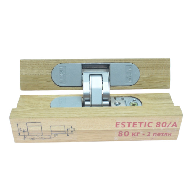 Петля дверная скрытая Cemom Estetic 80/A матовый хром Петля дверная скрытая Cemom Estetic 80/A матовый хром