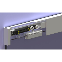 Раздвижная система в сборе для стеклянных раздвижных дверей Valcomp Herkules Glass HG01 профиль 1200 мм Раздвижная система в сборе для стеклянных раздвижных дверей Valcomp Herkules Glass HG01 профиль 1200 мм