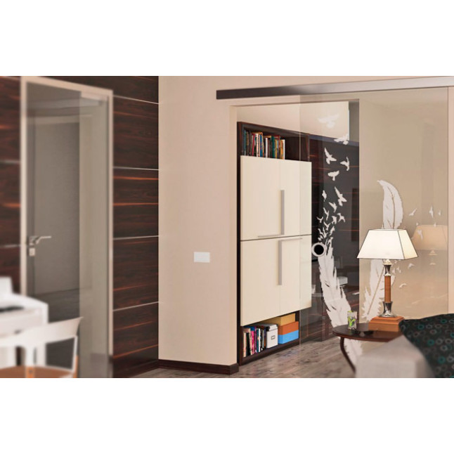 Комплект системи для скляних розсувних дверей Slido Classic 120-L з демпфером шина 2000 мм