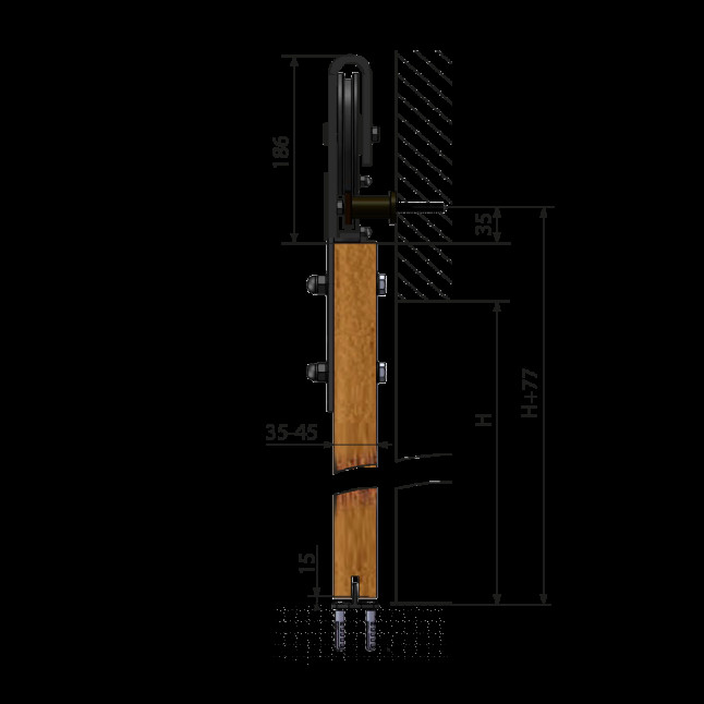 Раздвижная система в сборе для раздвижных дверей Valcomp DESIGN LINE IZYDA 2000 мм Раздвижная система в сборе для раздвижных дверей Valcomp DESIGN LINE IZYDA 2000 мм