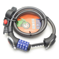 Велосипедный тросовый кодовый замок Tokoz LED подсветка Велосипедный тросовый кодовый замок Tokoz LED подсветка