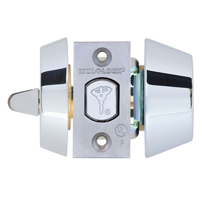 Замок врізний Mul-t-lock Cliq Hercular Dead bolt Interactive + (ключ-тумблер) хром-нікель
