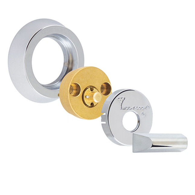 Замок врізний Mul-t-lock Cliq Hercular Dead bolt Interactive + (ключ-тумблер) хром-нікель (металеві двері)