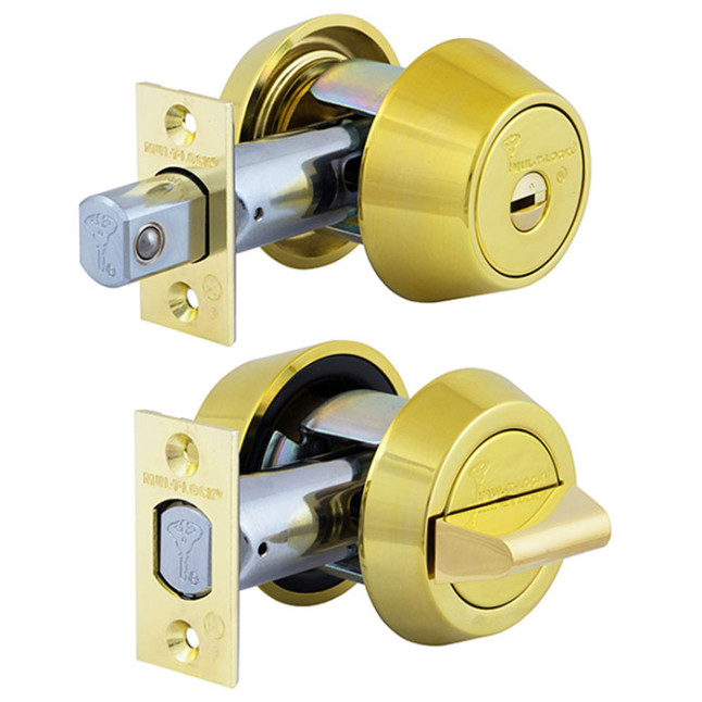 Замок врізний Mul-t-lock Cliq Hercular Dead bolt MT5 + (ключ-тумблер) полірована латунь