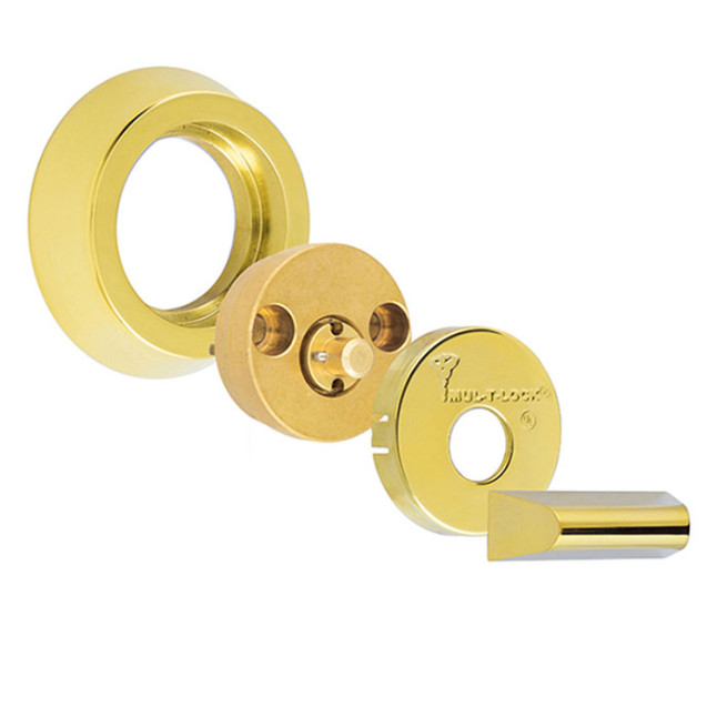 Замок врізний Mul-t-lock Cliq Hercular Dead bolt MT5 + (ключ-тумблер) полірована латунь