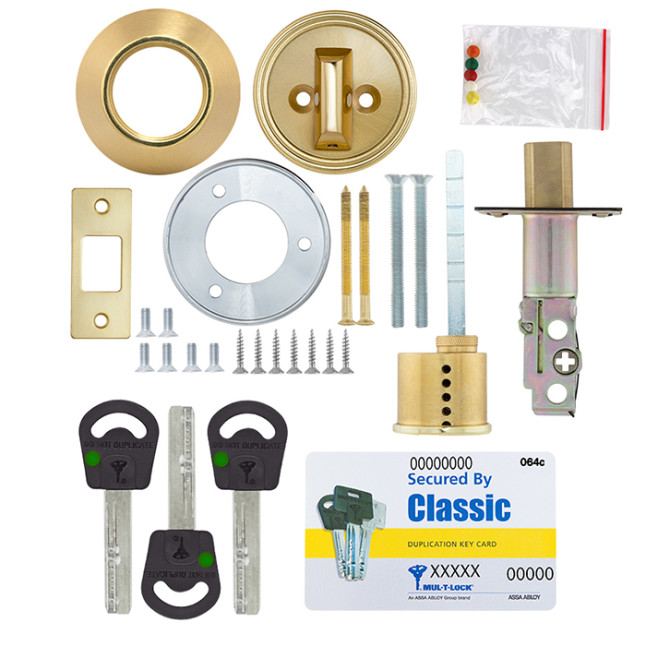 Замок врізний Mul-t-lock Dead Bolt DBM Classic (ключ-тумблер) латунь