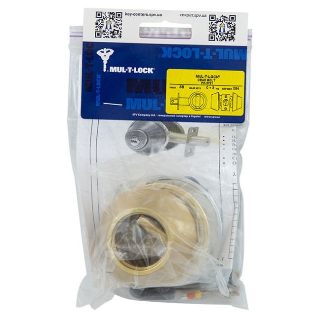 Замок врізний Mul-t-lock Dead Bolt DBM Classic (ключ-тумблер) латунь