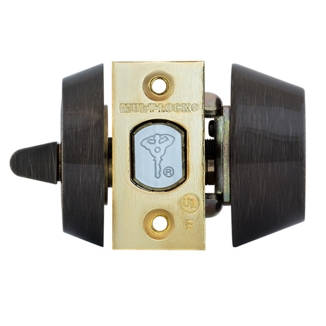 Замок врізний Mul-t-lock Dead Bolt Hercular Interactive + (ключ-тумблер) антична бронза