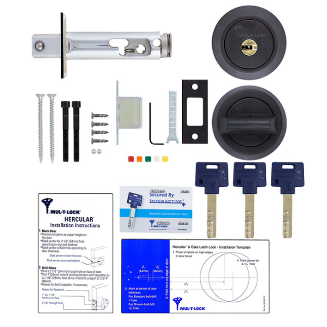 Замок врізний Mul-t-lock Dead Bolt Hercular Interactive + (ключ-тумблер) чорна бронза