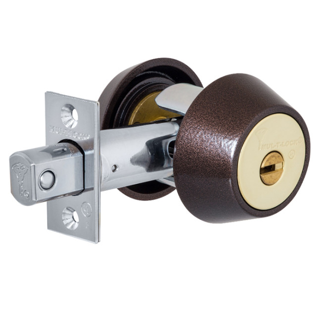 Замок врізний Mul-t-lock Dead Bolt Hercular Interactive + (ключ-тумблер) коричневий