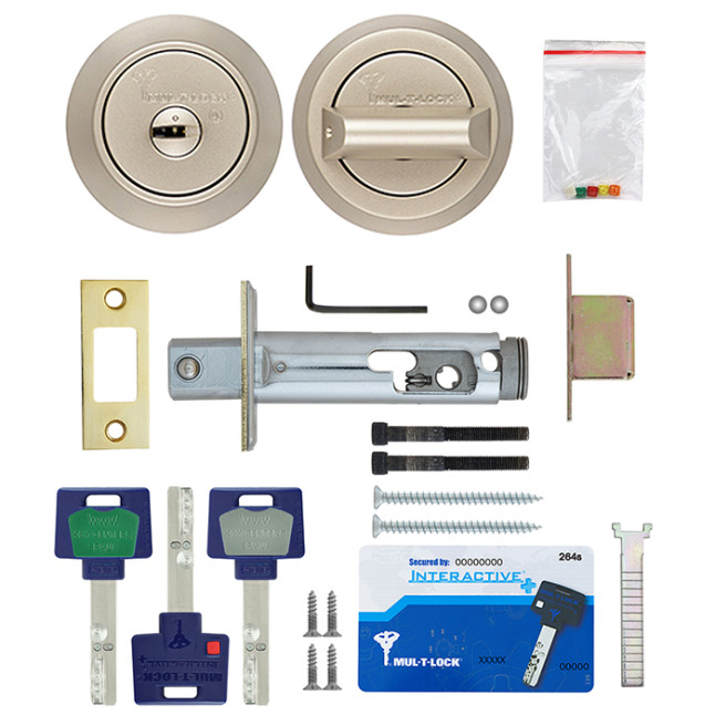 Замок врезной Mul-t-lock Dead Bolt Hercular Interactive+ (ключ-тумблер) никель-сатин Замок врезной Mul-t-lock Dead Bolt Hercular Interactive+ (ключ-тумблер) никель-сатин