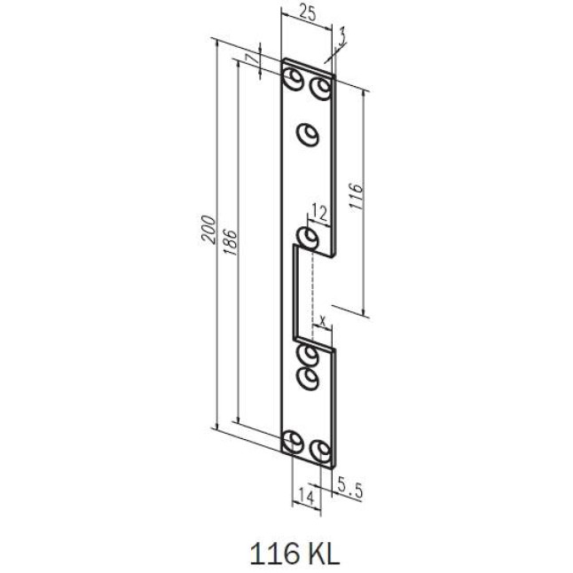 Накладка Effeff 116 KL левая Накладка Effeff 116 KL левая