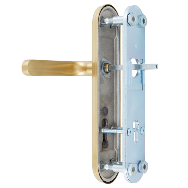 Защитная фурнитура Rostex R4 Solid-Pro (85мм) матовое золото