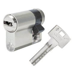 Цилиндр Abus Bravus 1000MX 45 (35x10) ключ - половинка матовый хром Цилиндр Abus Bravus 1000MX 45 (35x10) ключ - половинка матовый хром