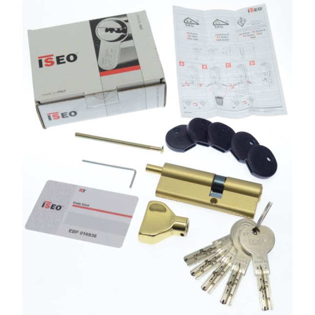 Цилиндр Iseo R7 65 (30x35T) ключ-тумблер латунь