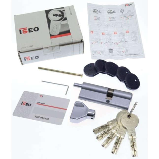 Цилиндр Iseo R7 85 (40x45T) ключ-тумблер xром