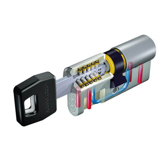 Циліндр Agb Scudo DCK 85 (35x50) ключ-ключ матовий хром