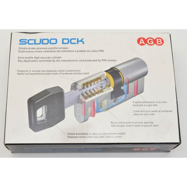 Циліндр Agb Scudo DCK 95 (35x60) ключ-ключ матовий хром