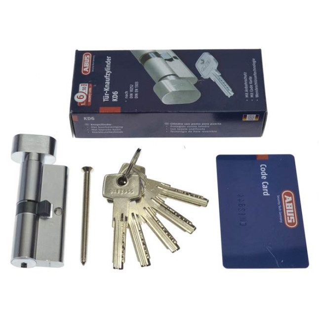 Циліндр Abus D6 90 (45x45T) ключ-тубмлер матовий нікель