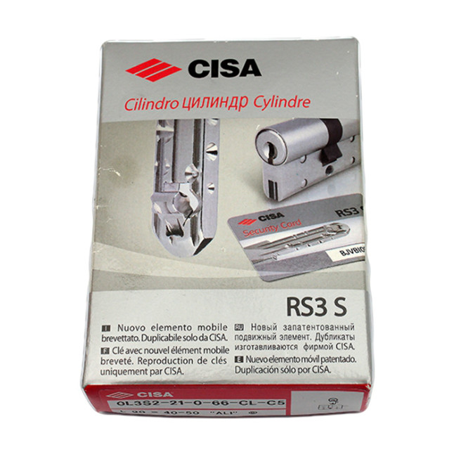 Циліндр Cisa RS3 S 90 (40x50T) ключ-тумблер нікельована латунь
