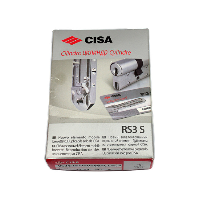 Циліндр Cisa RS3 S 90 (40x50T) ключ-тумблер полірована латунь