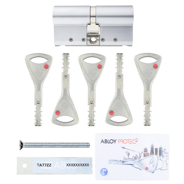 Цилиндр Abloy Protec 2 62 (31x31) MCR матовый хром CY 322 5KEY ключ-ключ