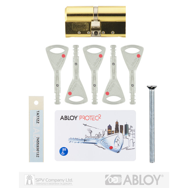 Циліндр Abloy Protec 2 Hard 63 (32Hx31) Kila латунь CY 332 5KEY ключ-ключ
