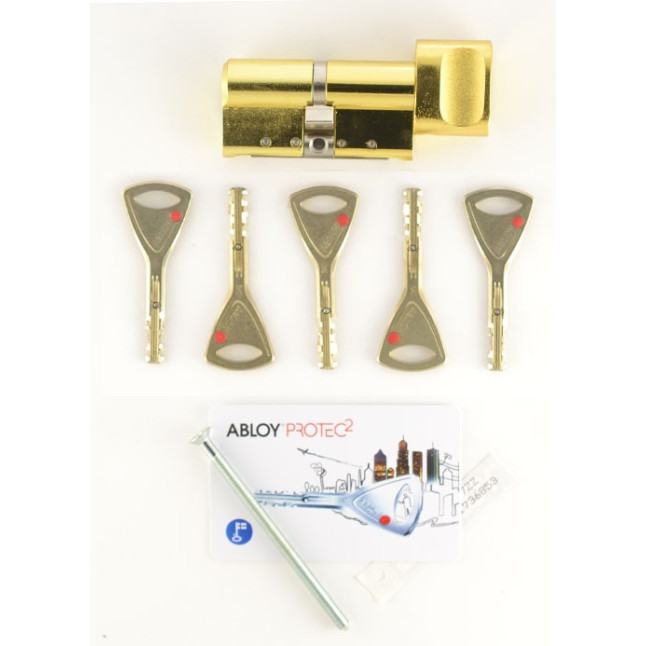 Циліндр Abloy Protec 2 Hard 63 (32Hx31T) Kila латунь CY 333 5KEY ключ-тумблер