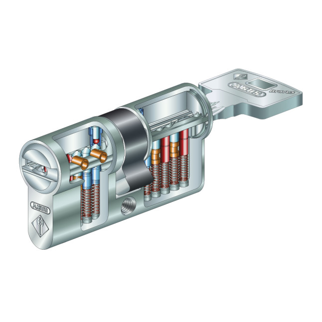 Цилиндр Abus Bravus compact 1000 115 (45x70) ключ-ключ матовый хром