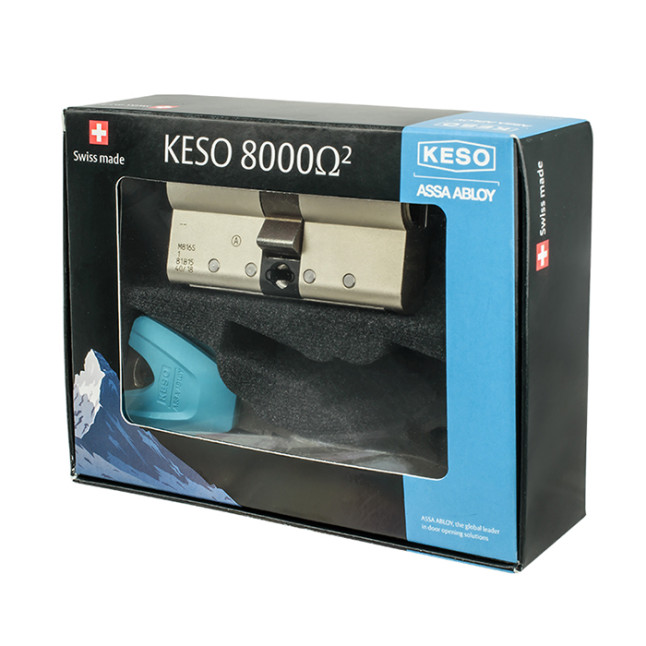 Циліндр KESO 8000 Ω2 85 (40x45) ключ-ключ NM нікель сатин