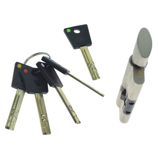Цилиндр Sherlock HK 100 (55x45T) никель сатин ключ-тумблер Цилиндр Sherlock HK 100 (55x45T) никель сатин ключ-тумблер